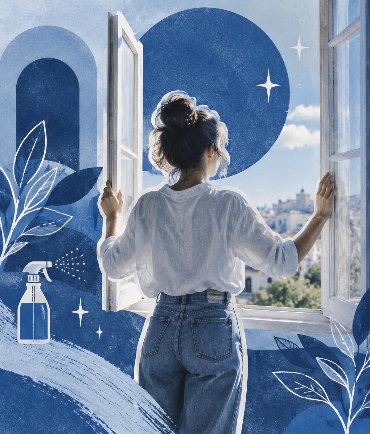 Collage de Neteja Fernandes: finestra oberta a un espai net